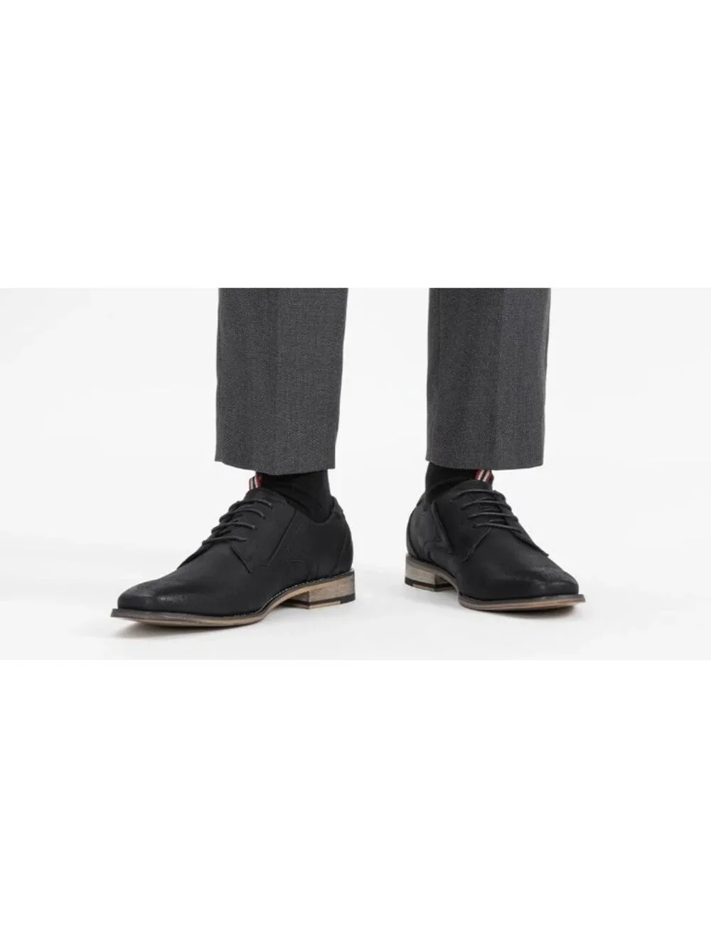 Men's Black Leather Classic Plain Toe Lace Up Business Oxford Dress Shoes